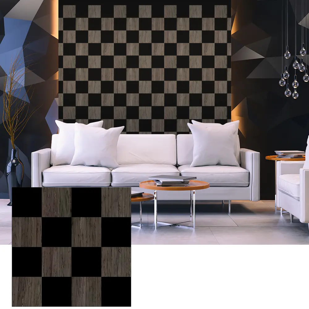 3D Wood Veneer Acoustic Panels for Interior Wall Design