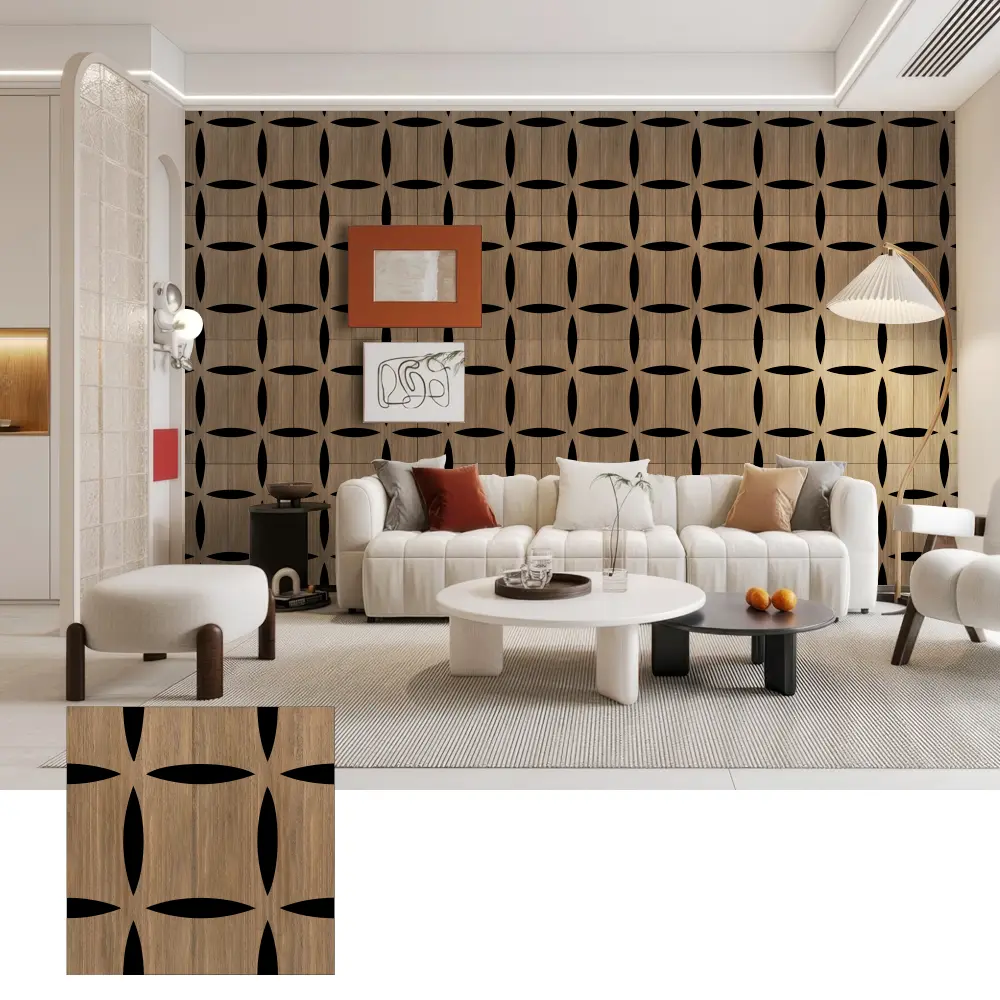 3D Wooden Acoustic Wall Panels for Decorative Interiors