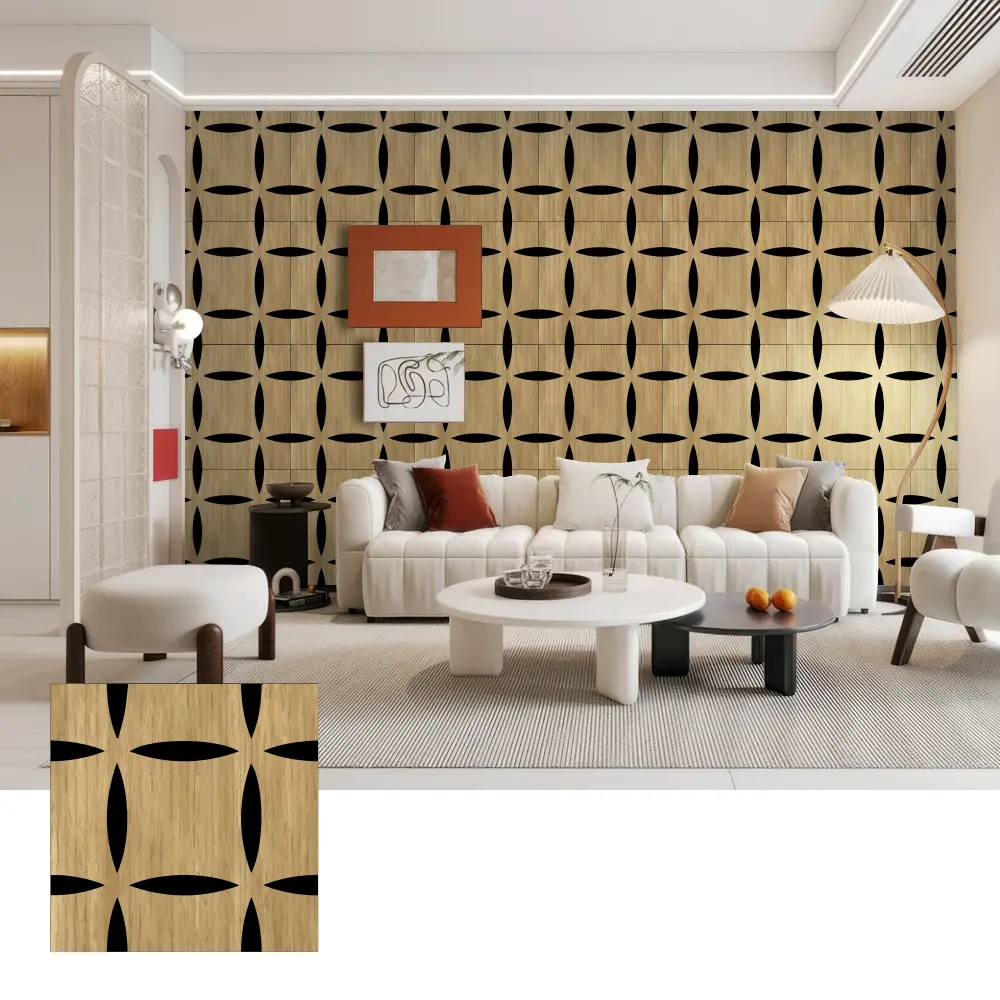 3D Wooden Acoustic Wall Panels for Decorative Interiors