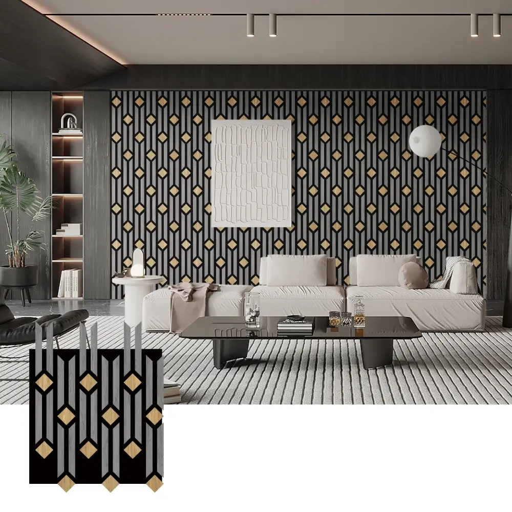 Artistic 3D Acoustic Wood Panels for Wall Decoration