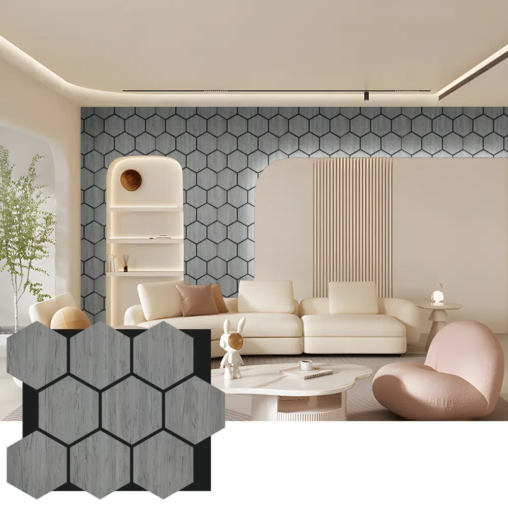 Hexagon Acoustic Wood Wall Panels for Interior Design