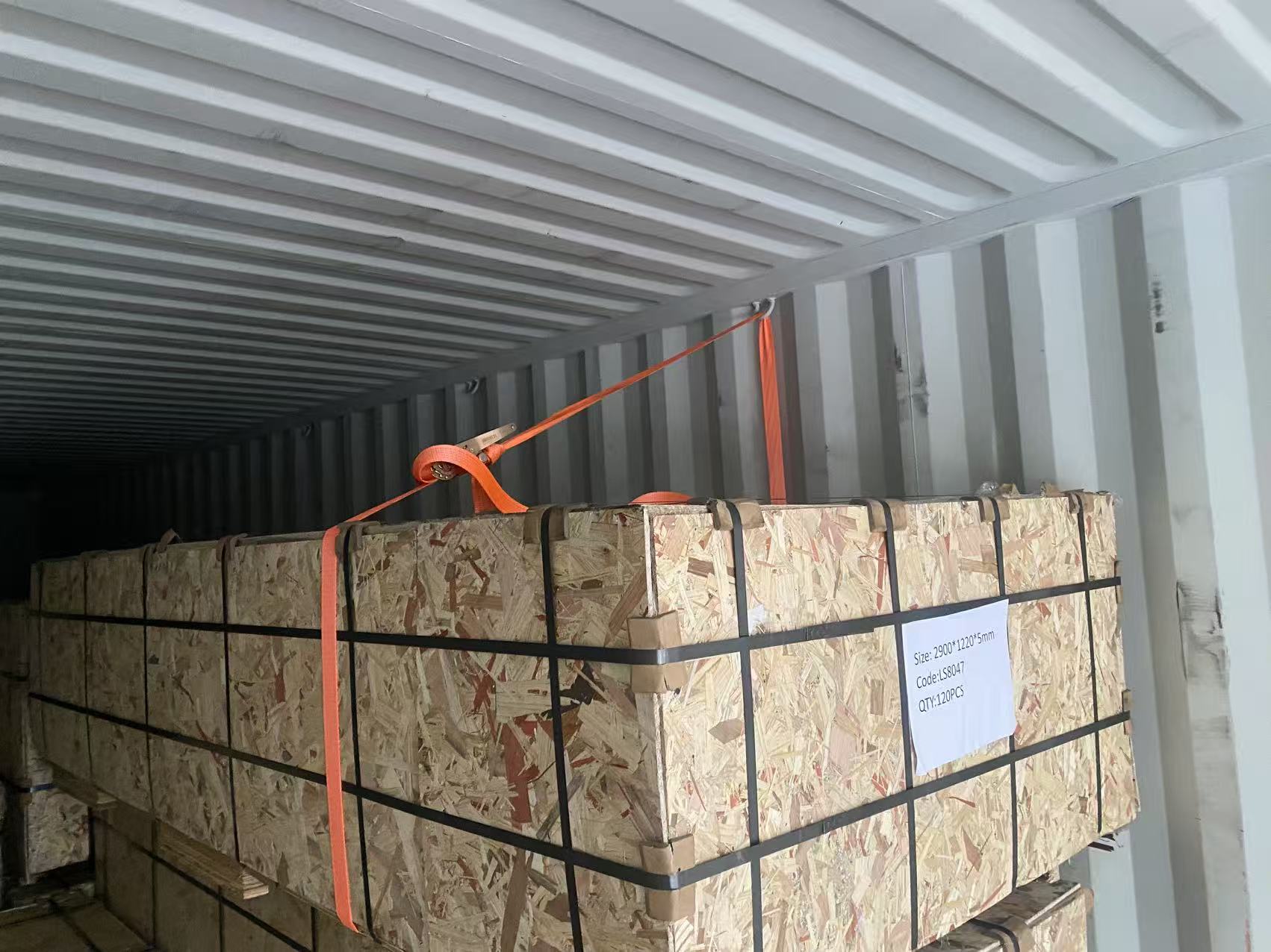 Cargo secured inside the container