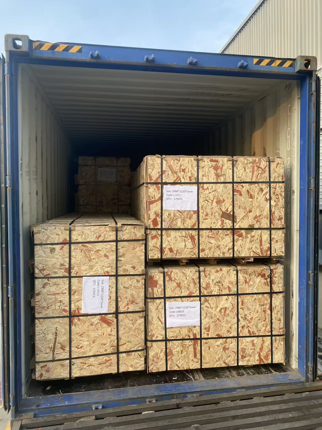 Crated products loaded for export