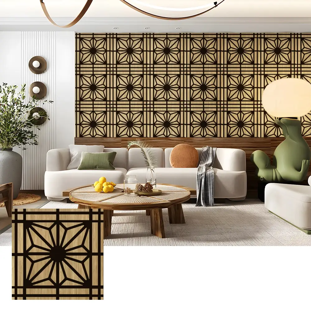 Natural Wood Veneer Acoustic Panels for Cinema Walls