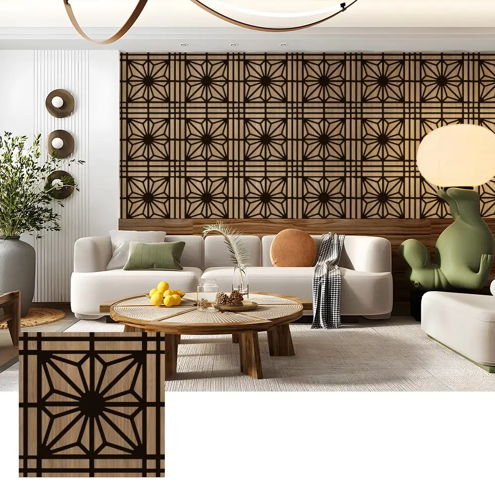 Natural Wood Veneer Acoustic Panels for Cinema Walls