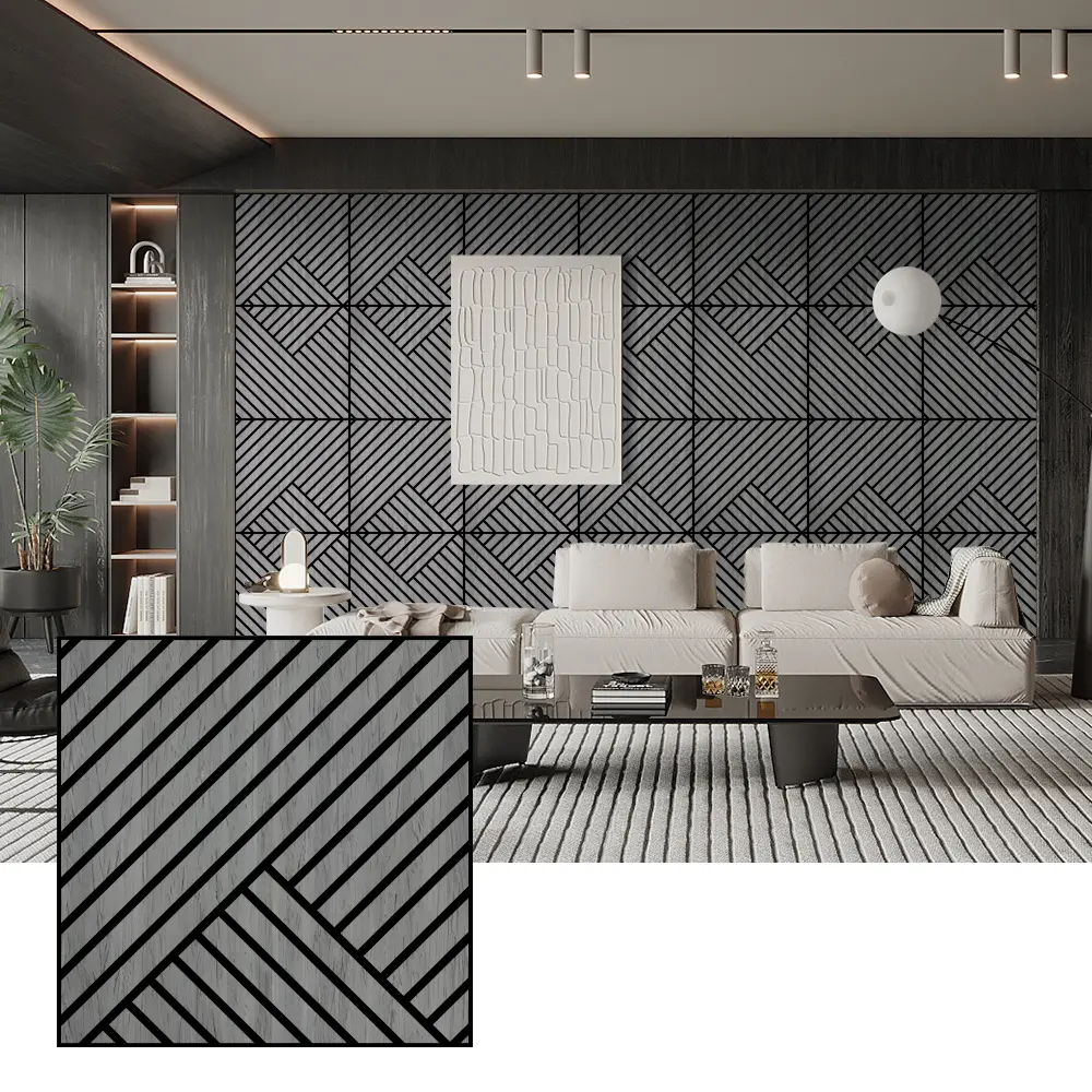 Natural Wood Veneer Acoustic Panels for Interior Walls