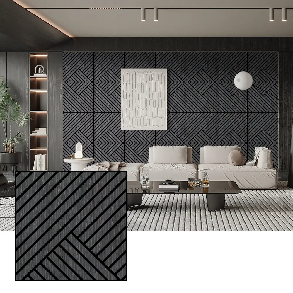 Natural Wood Veneer Acoustic Panels for Interior Walls