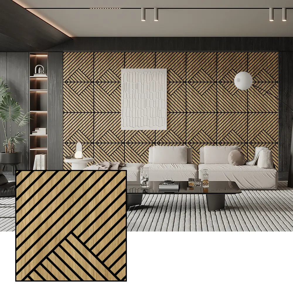 Natural Wood Veneer Acoustic Panels for Interior Walls Natural Wood Veneer Acoustic Panels for Interior Walls