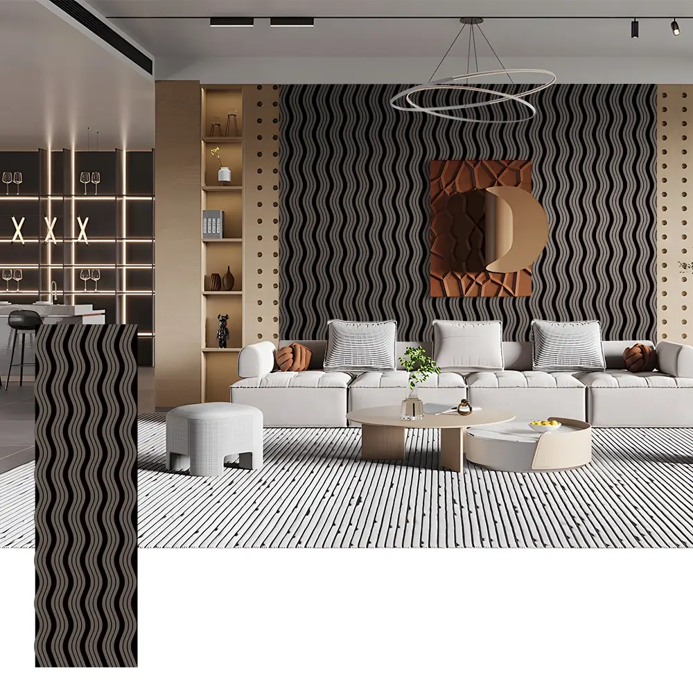 Wave Shape Acoustic Wood Panels for Feature Walls