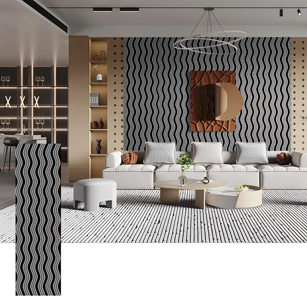 Wave Shape Acoustic Wood Panels for Feature Walls