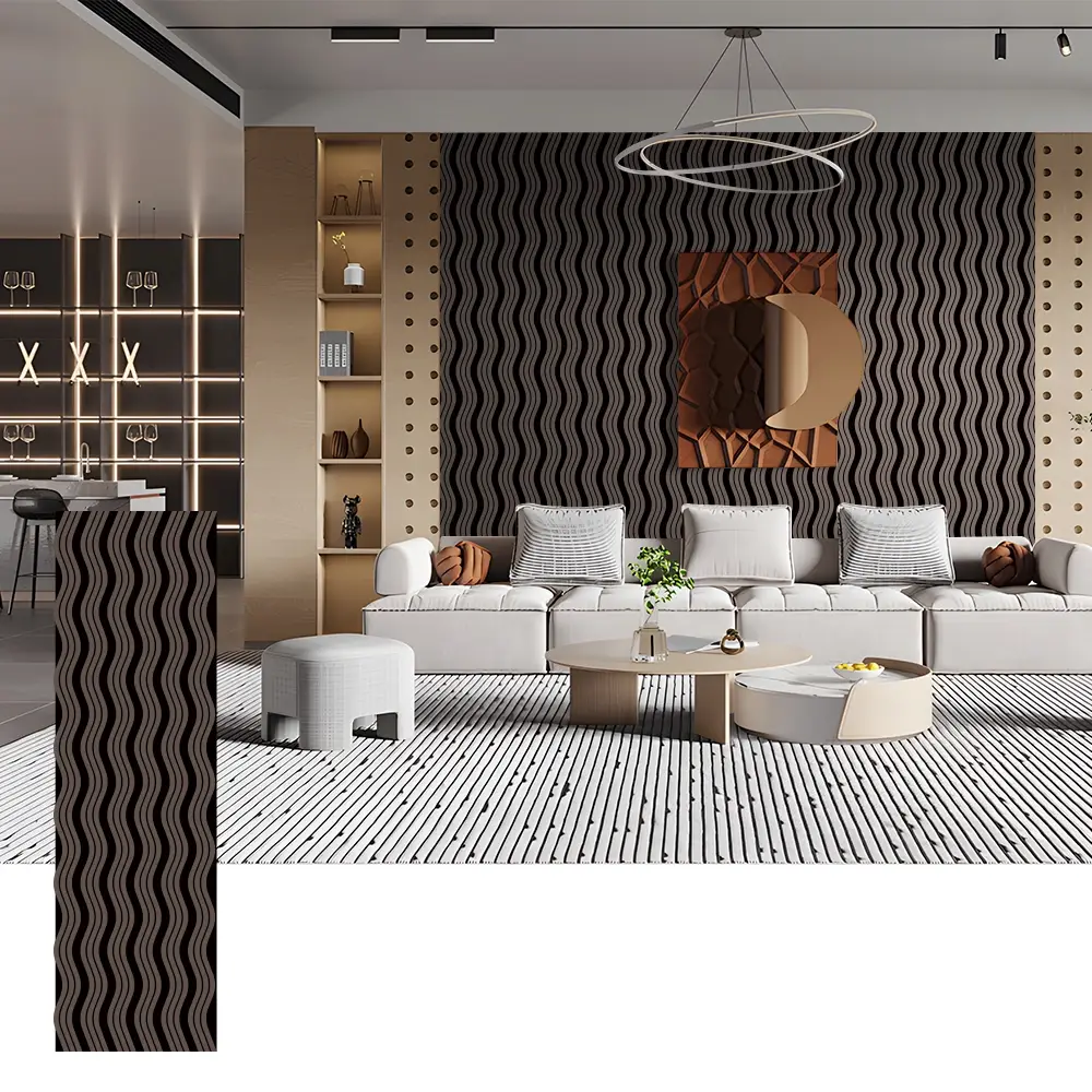 Wave Shape Acoustic Wood Panels for Feature Walls