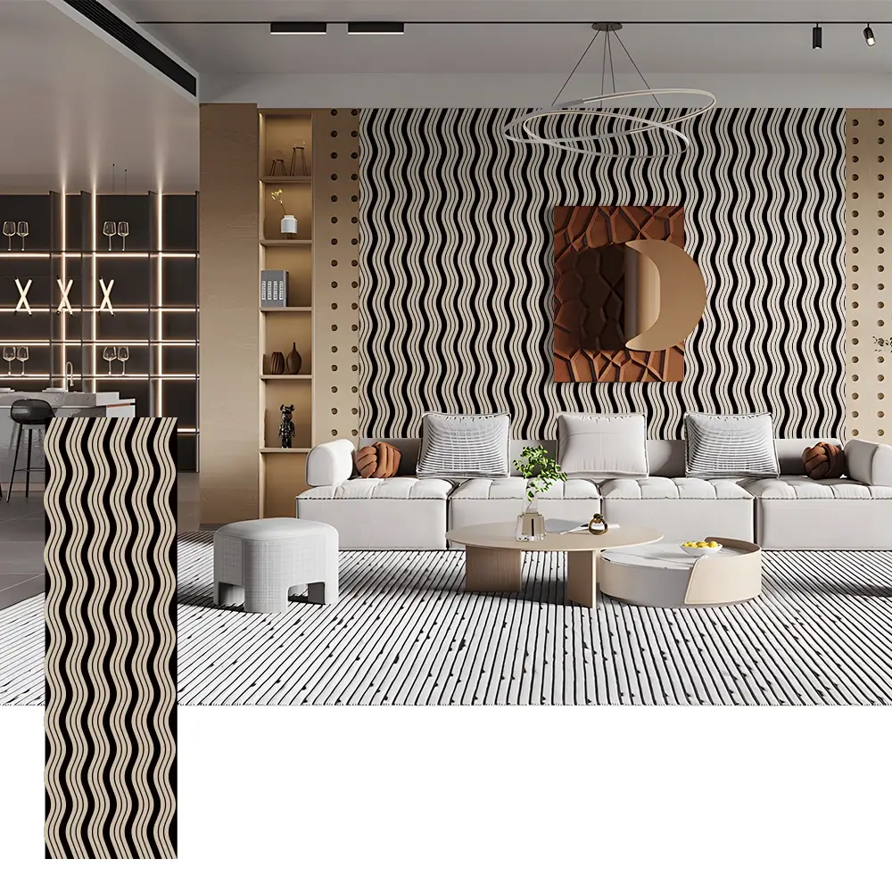 Wave Shape Acoustic Wood Panels for Feature Walls