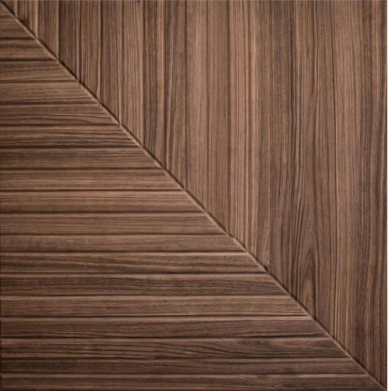 Wonear 3D UV-Printed Grooved PET Natural Walnut Panel Wonear 3D UV-Printed Grooved PET Natural Walnut Panel