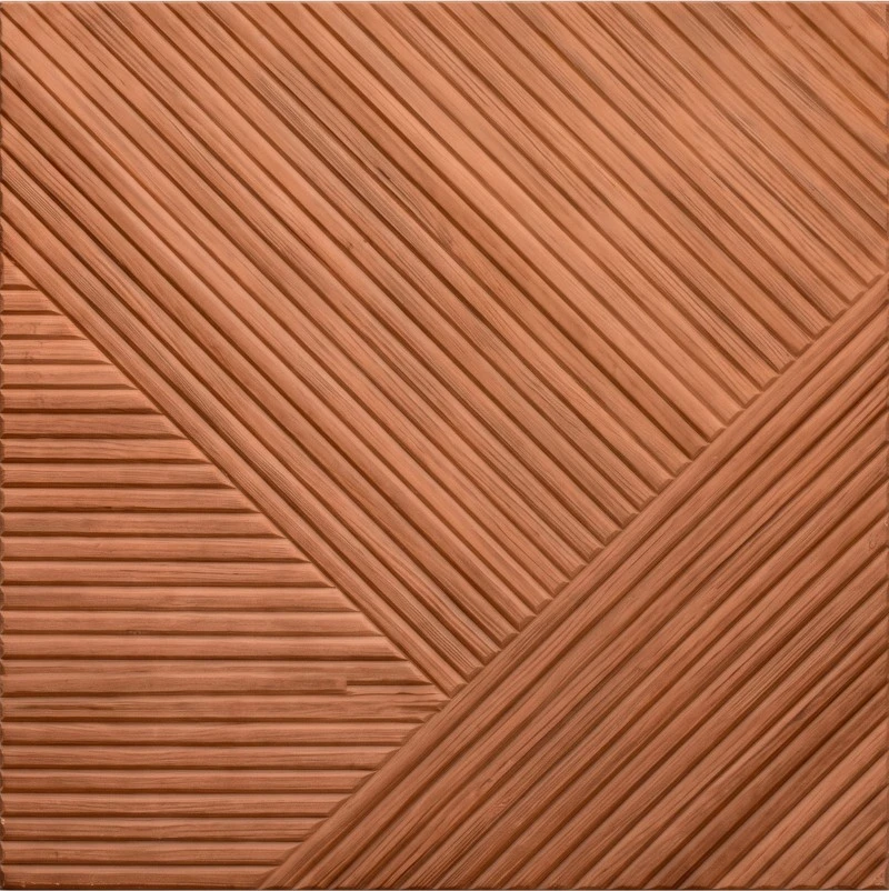 Wonear 3D UV-Printed Grooved PET Teak Chevron Panel Wonear 3D UV-Printed Grooved PET Teak Chevron Panel