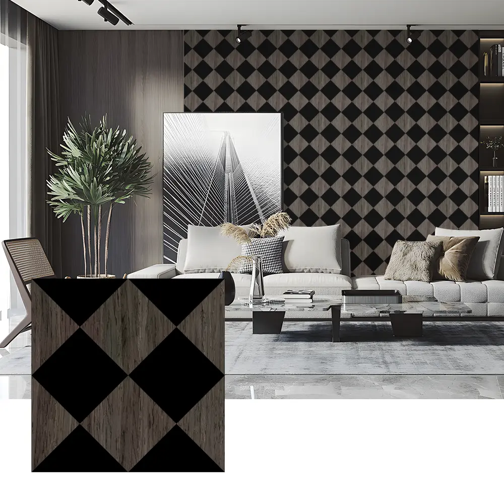 Wood Veneer Acoustic Panels for Bedroom Wall Decoration