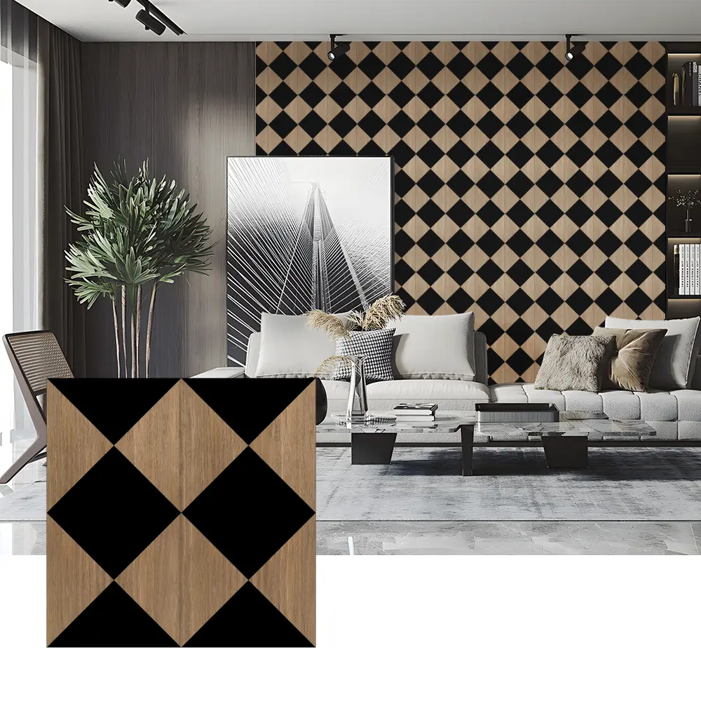 Wood Veneer Acoustic Panels for Bedroom Wall Decoration