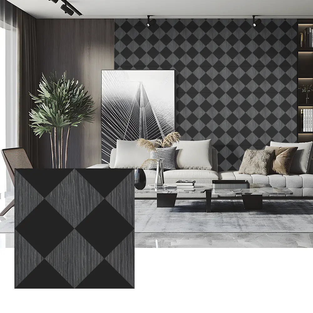 Wood Veneer Acoustic Panels for Bedroom Wall Decoration